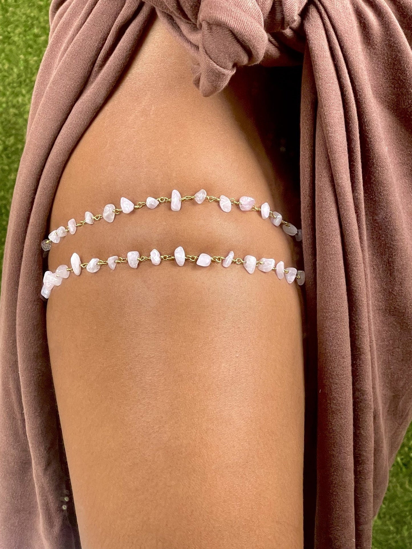 Rose Quartz Chip Waist Chain