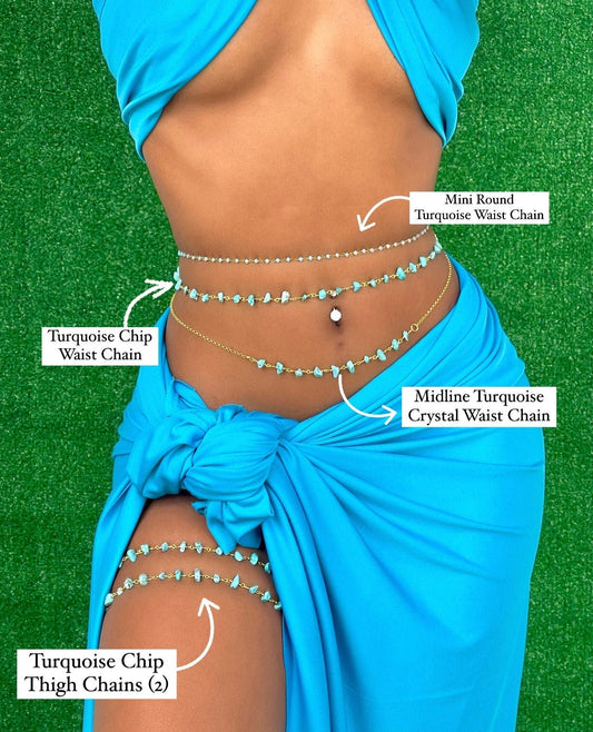 Turquoise Chip Waist Chain