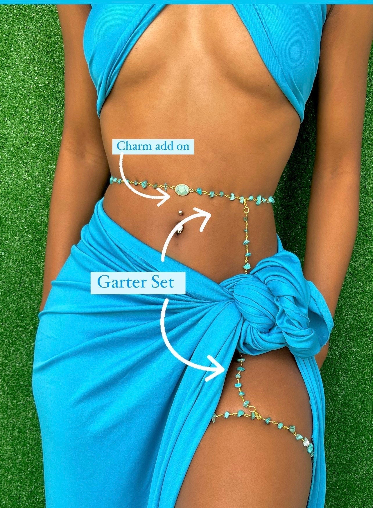 Turquoise Chip Waist Chain