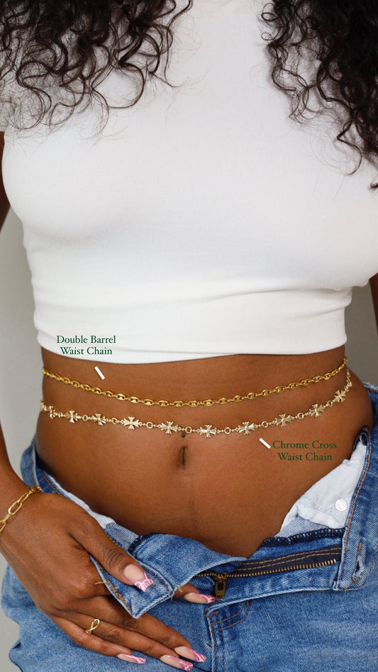 Chrome Cross Waist Chain